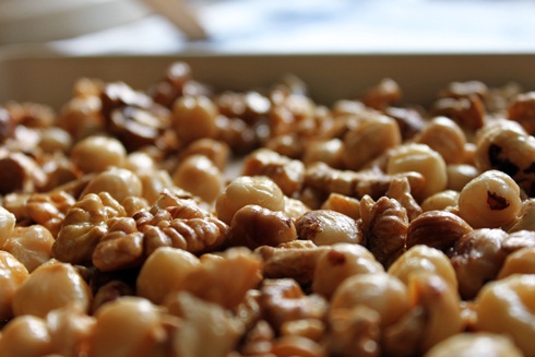 Hazelnuts and walnuts